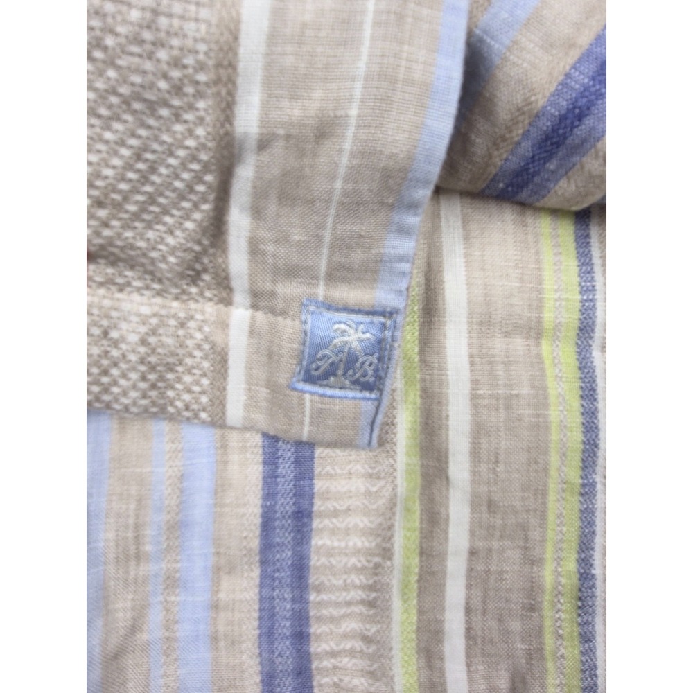 Tommy Bahama Blue/Yellow Striped Button Up Short-Sleeve Linen Shirt Men's Size S - Picture 4 of 4